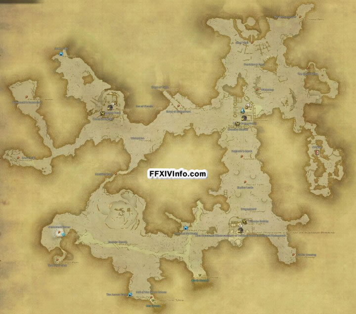 Map of The Coerthas Central Highlands in FFXIV: 
