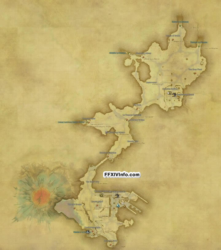 Map of The Lower La Noscea in FFXIV: 