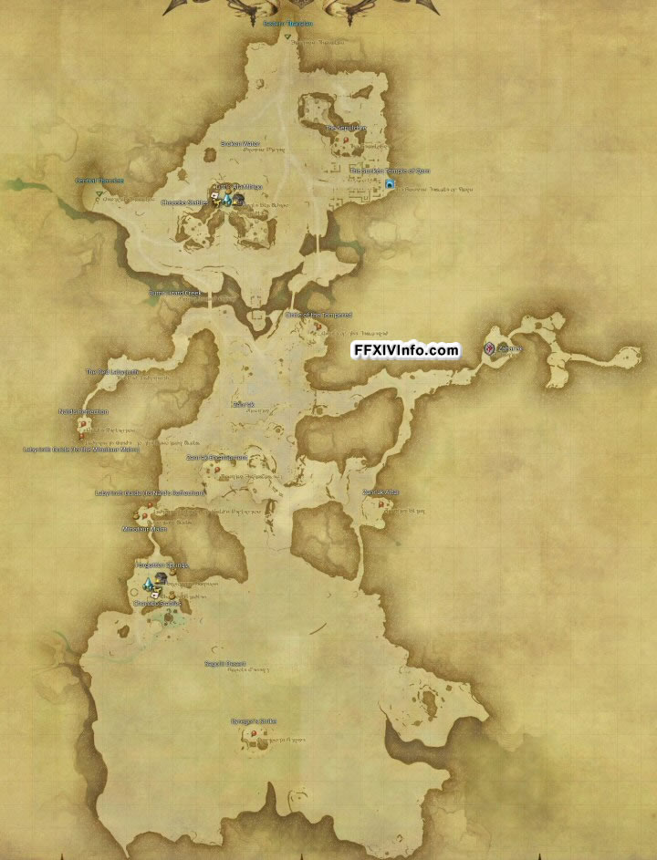 Map of The Southern Thanalan in FFXIV: 
