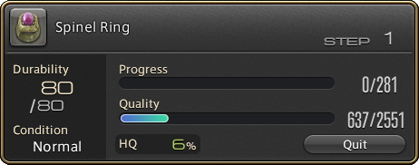 FFXIV Crafting HQ Progress Bar