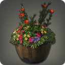 Oak Low Barrel Planter - Furnishings - Items