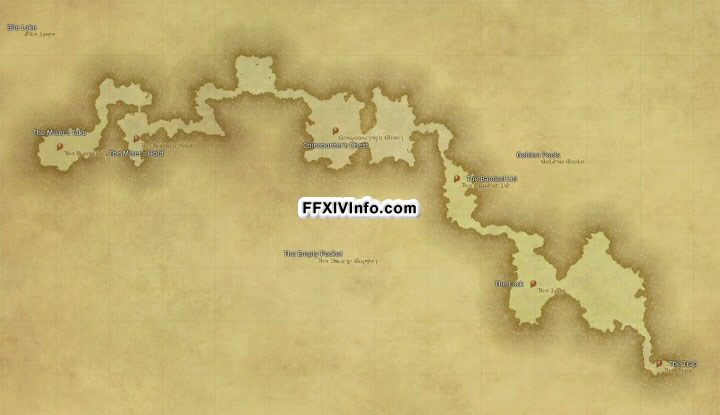 Map of The Aurum Vale in FFXIV: A Realm Reborn