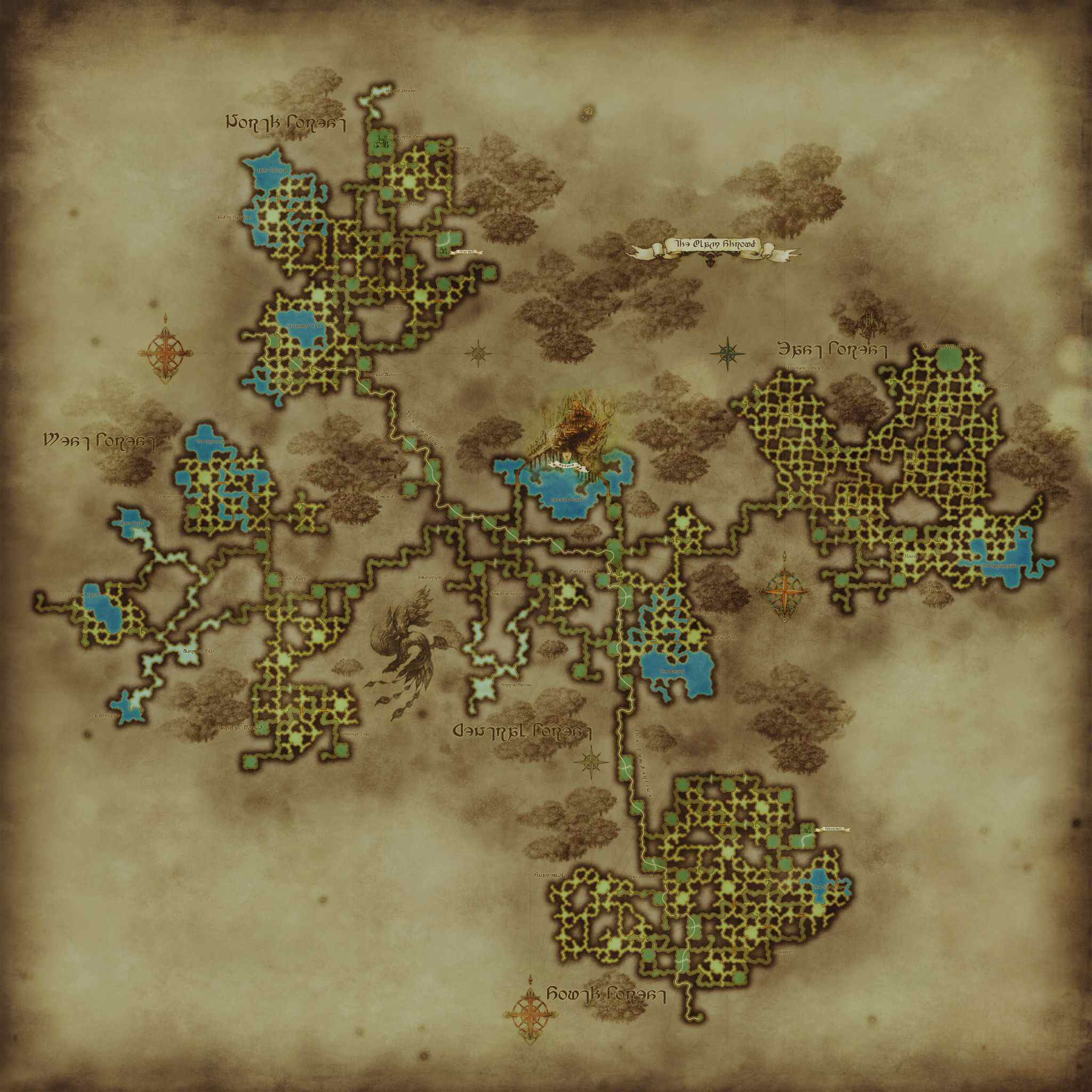 Map of The The Black Shroud in FFXIV: