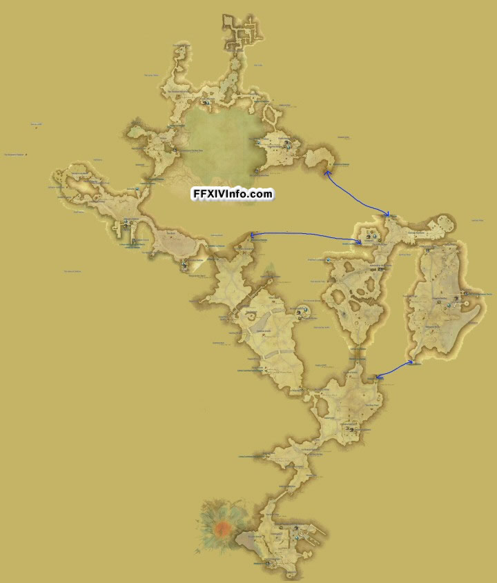 Map of The La Noscea in FFXIV: 