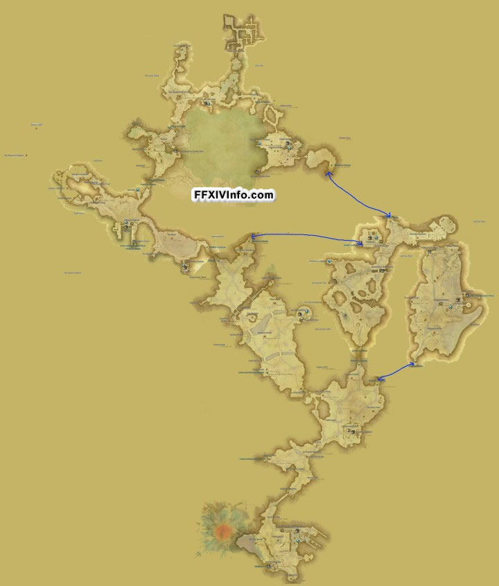 Map of The La Noscea in FFXIV: