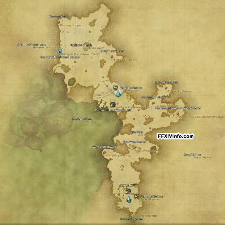Map of The Northern Thanalan in FFXIV: 
