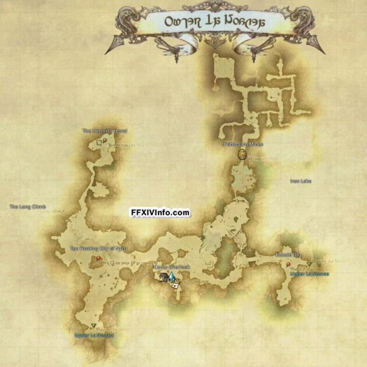 Map of The Outer La Noscea in FFXIV: 