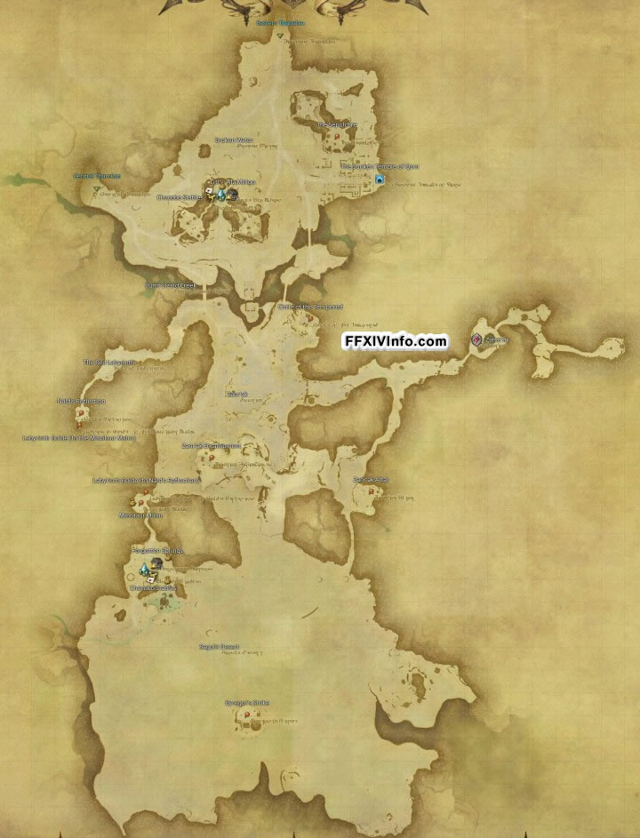 Map of The Southern Thanalan in FFXIV: