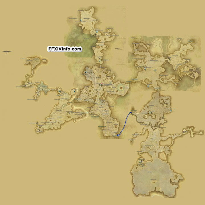 Map of Thanalan in FFXIV: A Realm Reborn