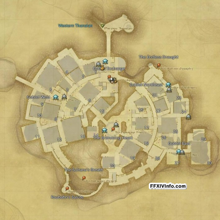 Map of The The Goblet in FFXIV: 