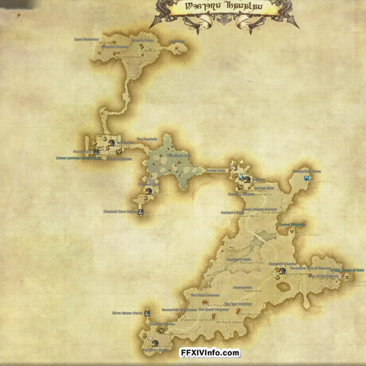 Map of The Western Thanalan in FFXIV: 