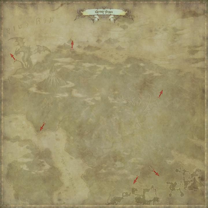 Map of The Coerthas in FFXIV: