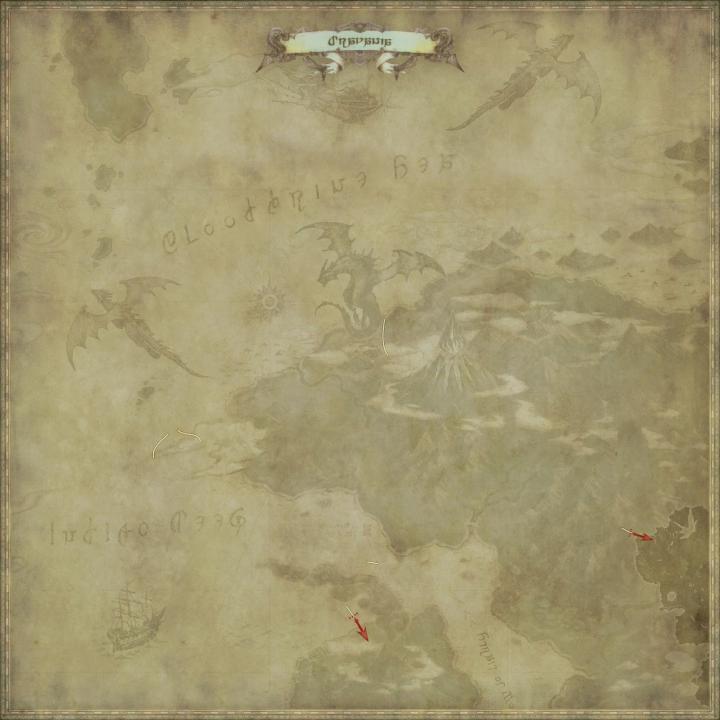 Map of The Dravania in FFXIV: